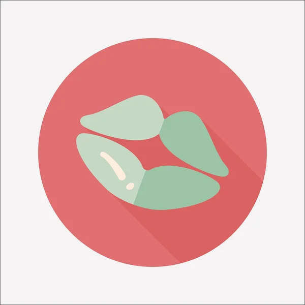Labbro di San Valentino icona piatta con lunga ombra, eps10 — Vettoriale Stock