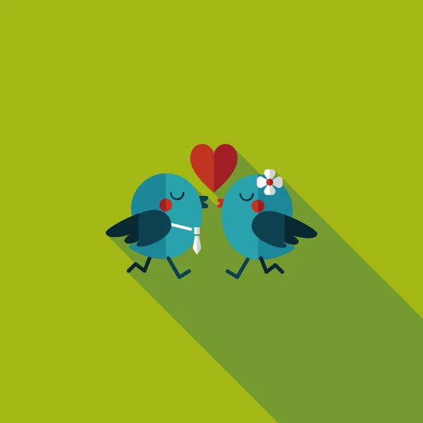 Valentine's Day lover bird flat icon with long shadow, eps10 — Image vectorielle