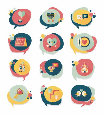 Sevgililer günü etiketi afiş düz tasarım arka plan ayarlamak, eps10