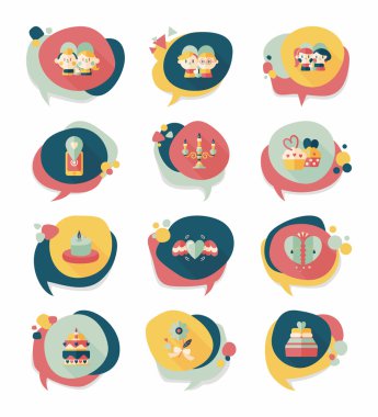 Sevgililer günü etiketi afiş düz tasarım arka plan ayarlamak, eps10