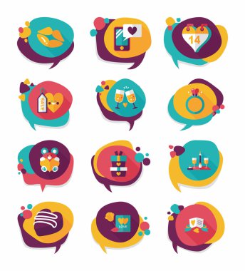 Sevgililer günü etiketi afiş düz tasarım arka plan ayarlamak, eps10