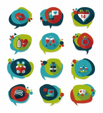 Sevgililer günü etiketi afiş düz tasarım arka plan ayarlamak, eps10