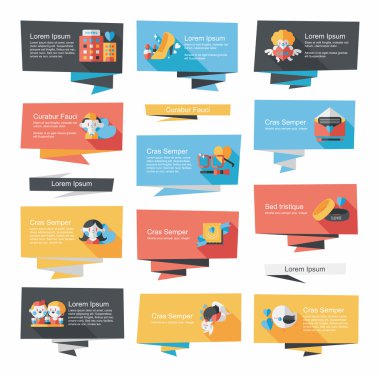 Sevgililer günü etiketi afiş düz tasarım arka plan ayarlamak, eps10