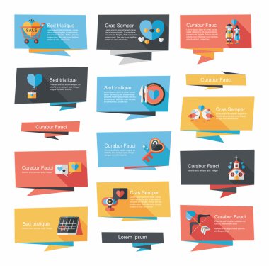 Sevgililer günü etiketi afiş düz tasarım arka plan ayarlamak, eps10