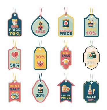 Sevgililer günü etiketi afiş düz tasarım arka plan ayarlamak, eps10