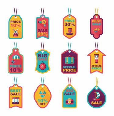 Seyahat etiketi düz afiş arka plan ayarlamak, eps10