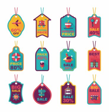 Seyahat etiketi düz afiş arka plan ayarlamak, eps10