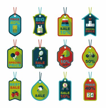 Spor etiketi düz afiş arka plan ayarlamak, eps10