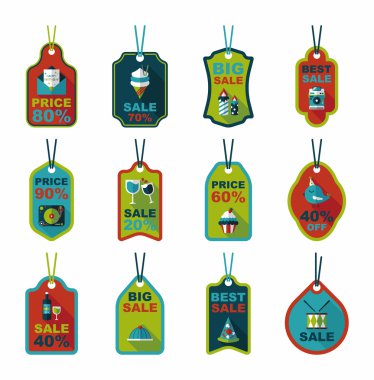 Doğum günü etiketi düz afiş arka plan ayarlamak, eps10