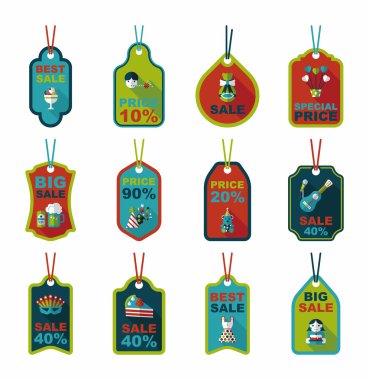 Doğum günü etiketi düz afiş arka plan ayarlamak, eps10