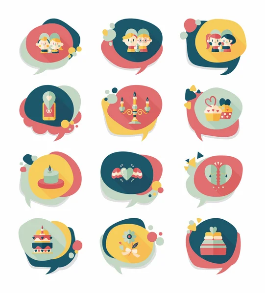 Sevgililer günü etiketi afiş düz tasarım arka plan ayarlamak, eps10