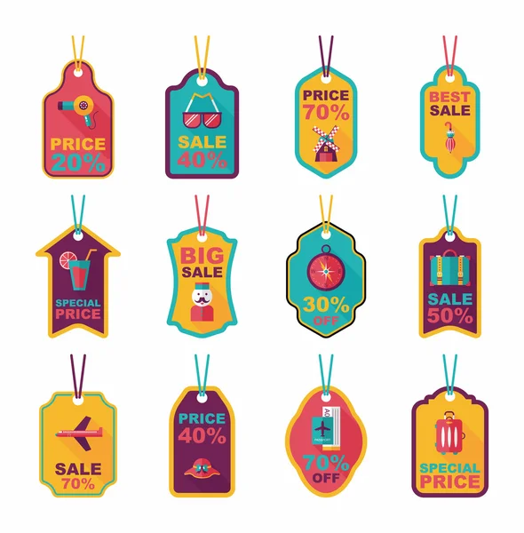 Seyahat etiketi düz afiş arka plan ayarlamak, eps10