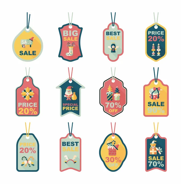 Kerst tag vlakke banner achtergrond set, eps10 — Stockvector