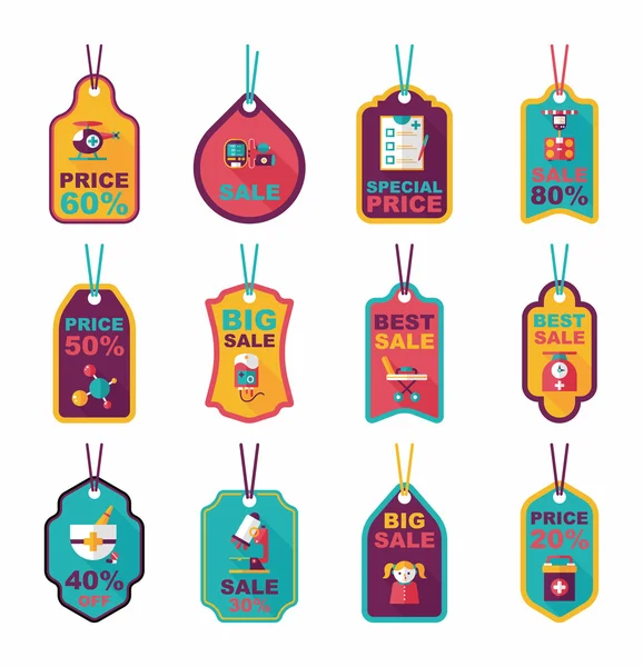 Hastane etiketi düz afiş arka plan ayarlamak, eps10