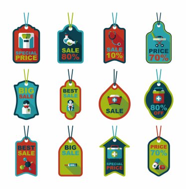 Hastane etiketi düz afiş arka plan ayarlamak, eps10