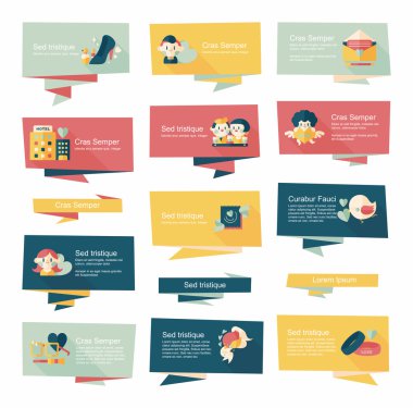 Sevgililer günü etiketi afiş düz tasarım arka plan ayarlamak, eps10