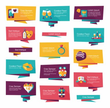 Sevgililer günü etiketi afiş düz tasarım arka plan ayarlamak, eps10