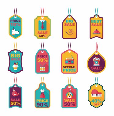 Doğum günü etiketi düz afiş arka plan ayarlamak, eps10