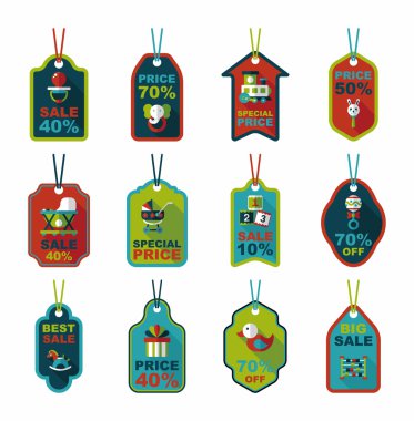 Bebek etiketi afiş tasarım düz arka plan ayarlamak, eps10