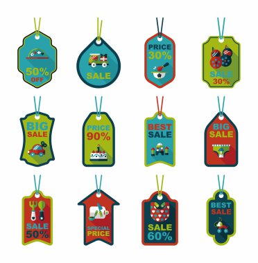 Bebek etiketi afiş tasarım düz arka plan ayarlamak, eps10