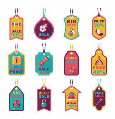 Spor etiketi düz afiş arka plan ayarlamak, eps10