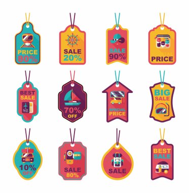 Seyahat etiketi düz afiş arka plan ayarlamak, eps10