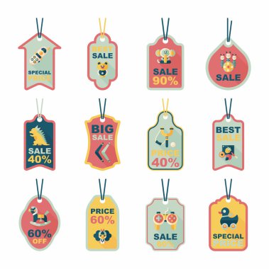 Oyuncak etiketi düz afiş arka plan ayarlamak, eps10