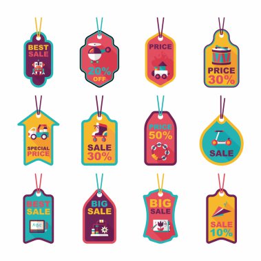 Oyuncak etiketi düz afiş arka plan ayarlamak, eps10