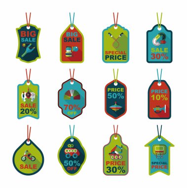 Oyuncak etiketi düz afiş arka plan ayarlamak, eps10