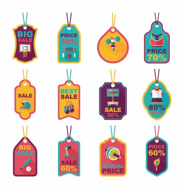 Spor etiketi düz afiş arka plan ayarlamak, eps10