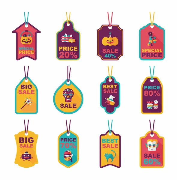 Halloween tag banner flachen hintergrund set, eps10 — Stockvektor