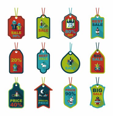 Noel etiketi düz afiş seti, eps10