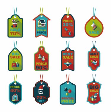 Noel etiketi düz afiş seti, eps10