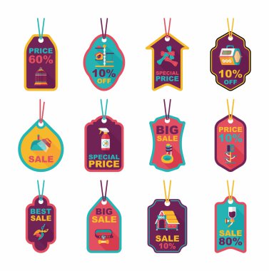 Evde beslenen hayvan etiketi düz afiş tasarım arka plan ayarlamak, eps10