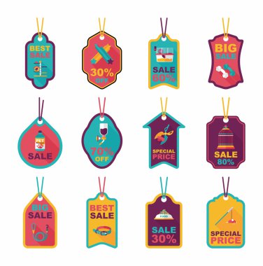 Evde beslenen hayvan etiketi düz afiş tasarım arka plan ayarlamak, eps10