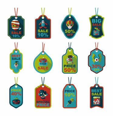 Cadılar Bayramı etiketi afiş düz arka plan ayarlamak, eps10