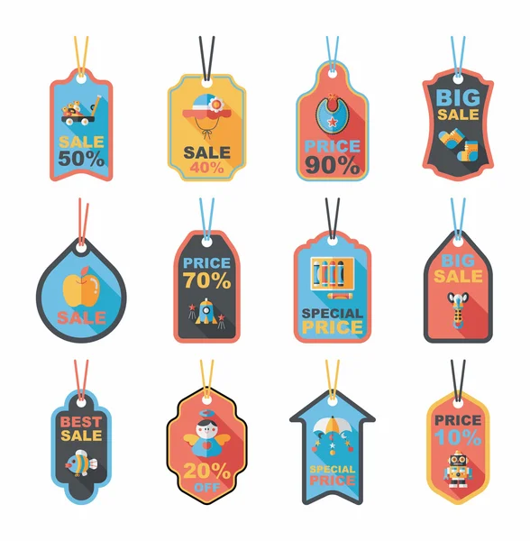 Baby Tag Banner Design flachen Hintergrund-Set, eps10 — Stockvektor