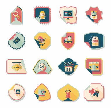 alışveriş etiket afiş düz tasarım arka plan ayarlamak, eps10