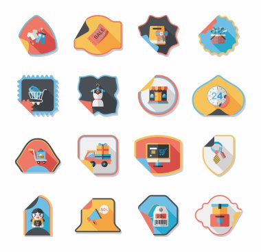 alışveriş etiket afiş düz tasarım arka plan ayarlamak, eps10