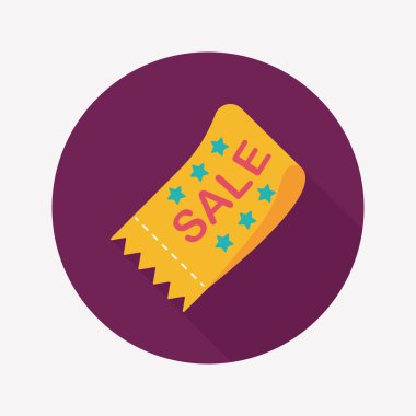 Uzun Gölge, eps10 ile alışveriş Satılık kupon düz simgesi