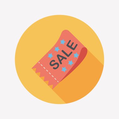 Uzun Gölge, eps10 ile alışveriş Satılık kupon düz simgesi