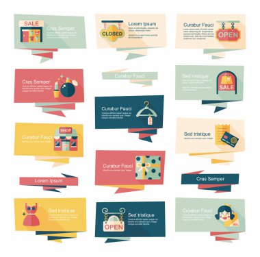 alışveriş afiş düz tasarım arka plan ayarlamak, eps10