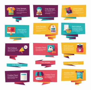 alışveriş afiş düz tasarım arka plan ayarlamak, eps10