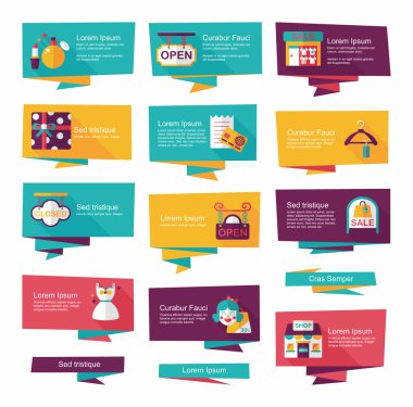 alışveriş afiş düz tasarım arka plan ayarlamak, eps10