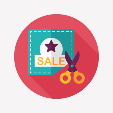 Uzun Gölge, eps10 ile alışveriş Satılık kupon düz simgesi