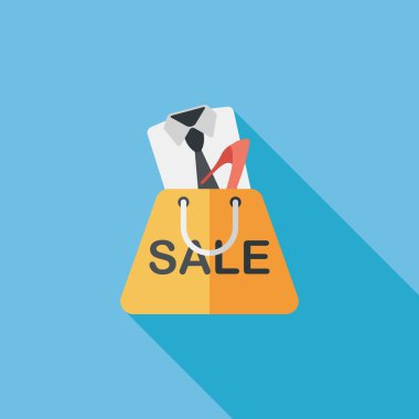 Uzun Gölge, eps10 ile alışveriş elbise düz simgesi