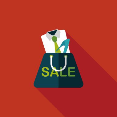 Uzun Gölge, eps10 ile alışveriş elbise düz simgesi