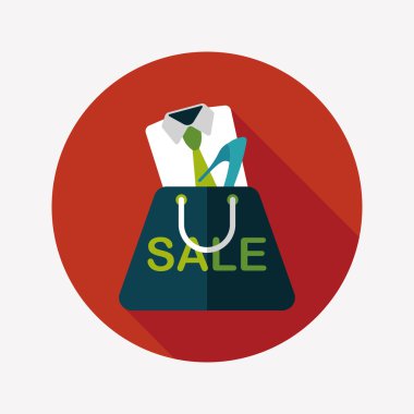 Uzun Gölge, eps10 ile alışveriş elbise düz simgesi