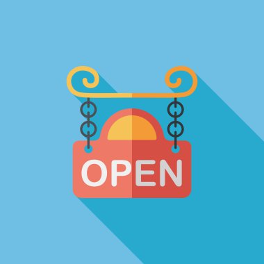 Uzun Gölge, eps10 ile alışveriş mağazası işareti düz simgesi