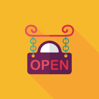 Uzun Gölge, eps10 ile alışveriş mağazası işareti düz simgesi